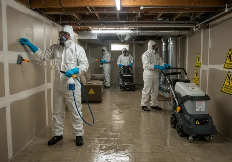 Basement Moisture Removal and Structural Drying process in Holderness, NH